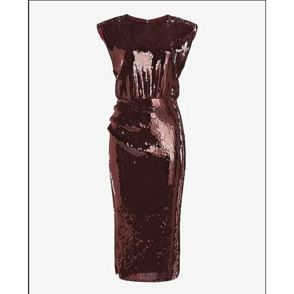 Elegant Sequin Brown Dress - Picture 2 of 12